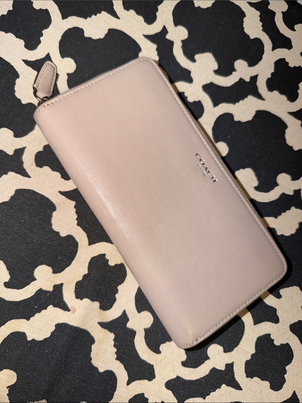 Coach Zip-Around Leather Wallet in Nude